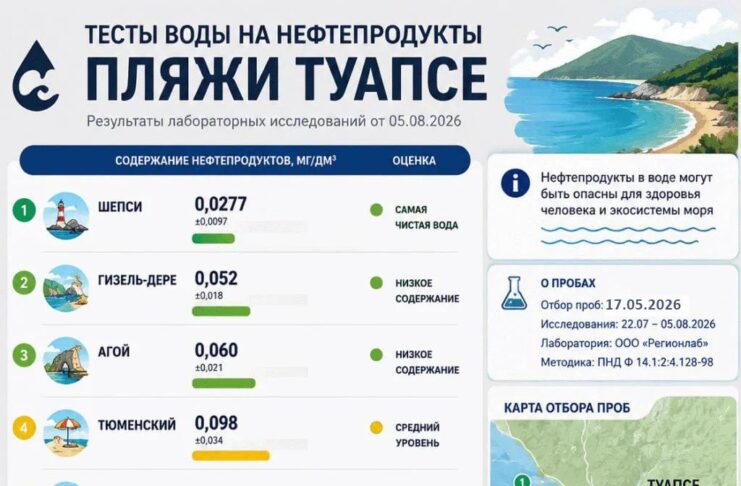 Чёрное море у побережья Краснодарского края: нефтяной след в воде Туапсе инфо